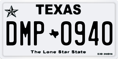 TX license plate DMP0940