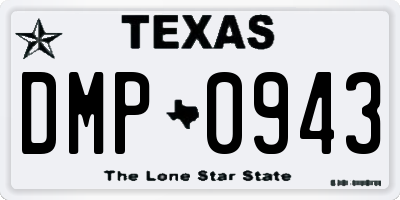 TX license plate DMP0943