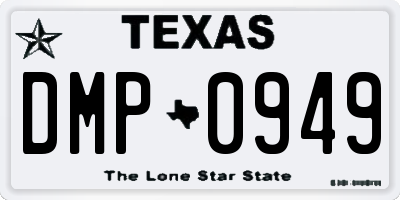 TX license plate DMP0949