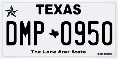 TX license plate DMP0950