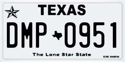 TX license plate DMP0951
