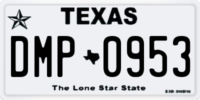 TX license plate DMP0953