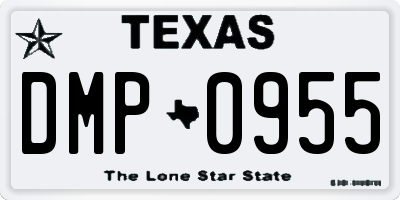 TX license plate DMP0955