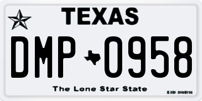 TX license plate DMP0958