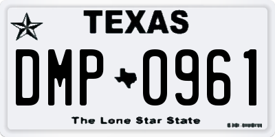 TX license plate DMP0961