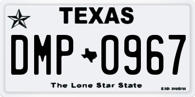 TX license plate DMP0967