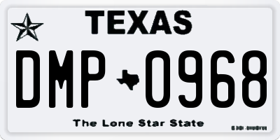 TX license plate DMP0968