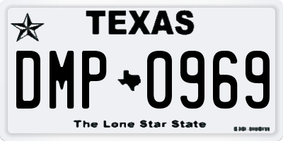 TX license plate DMP0969
