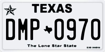 TX license plate DMP0970