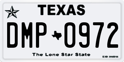TX license plate DMP0972