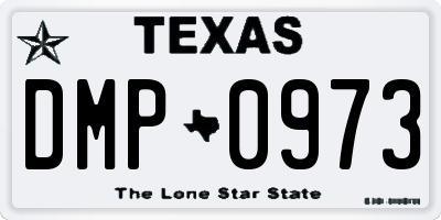 TX license plate DMP0973