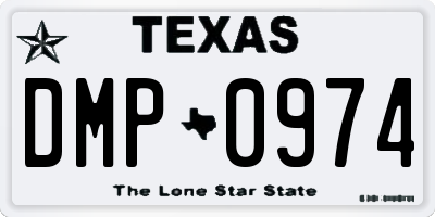 TX license plate DMP0974