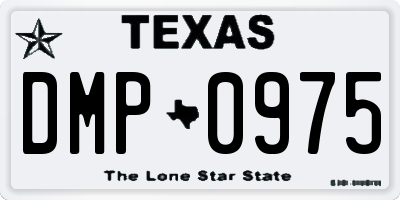 TX license plate DMP0975