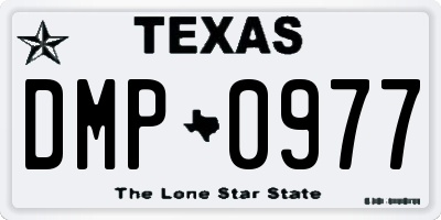 TX license plate DMP0977