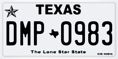 TX license plate DMP0983