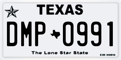 TX license plate DMP0991