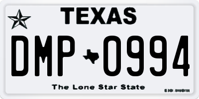 TX license plate DMP0994