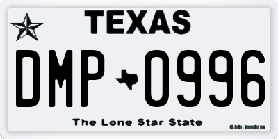 TX license plate DMP0996