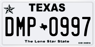 TX license plate DMP0997