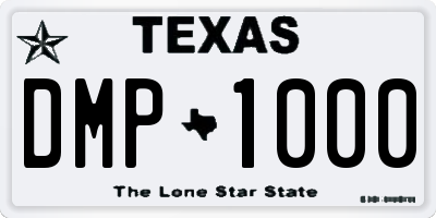 TX license plate DMP1000