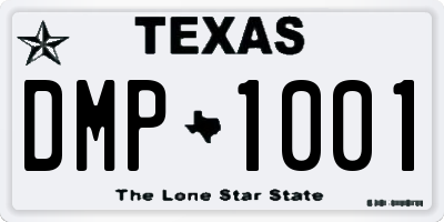 TX license plate DMP1001
