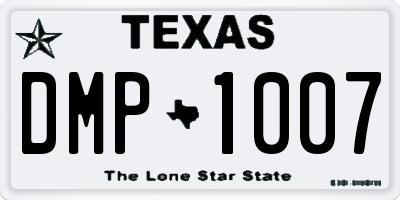 TX license plate DMP1007