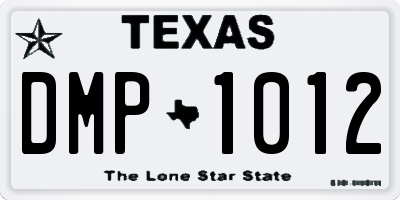 TX license plate DMP1012