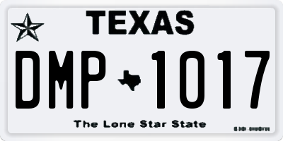 TX license plate DMP1017