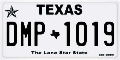 TX license plate DMP1019