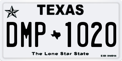 TX license plate DMP1020