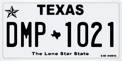 TX license plate DMP1021