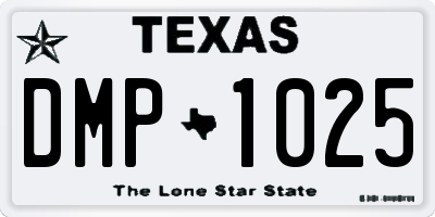 TX license plate DMP1025