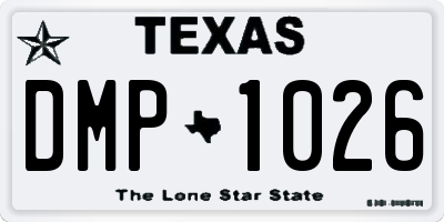 TX license plate DMP1026