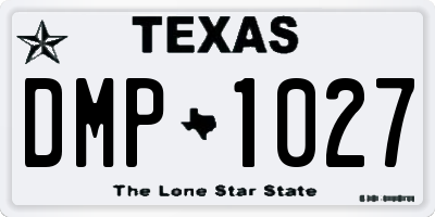 TX license plate DMP1027