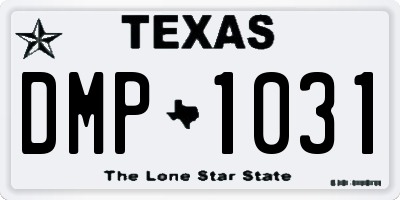 TX license plate DMP1031