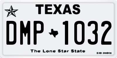 TX license plate DMP1032