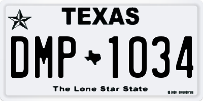 TX license plate DMP1034