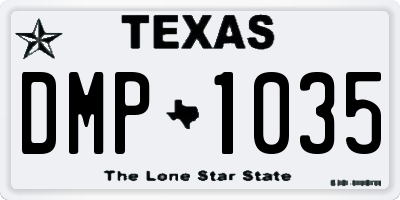 TX license plate DMP1035