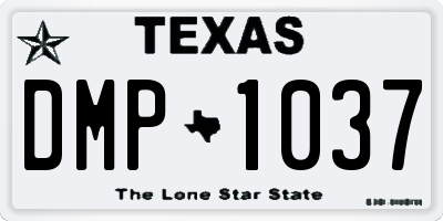 TX license plate DMP1037