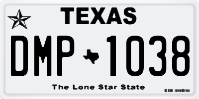 TX license plate DMP1038