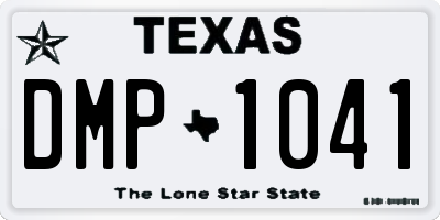 TX license plate DMP1041