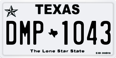 TX license plate DMP1043