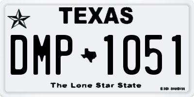 TX license plate DMP1051
