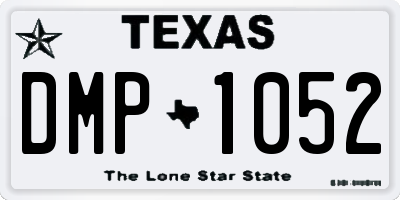 TX license plate DMP1052