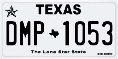 TX license plate DMP1053