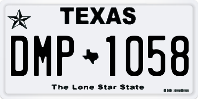 TX license plate DMP1058