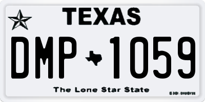 TX license plate DMP1059