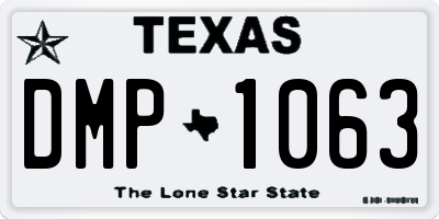 TX license plate DMP1063