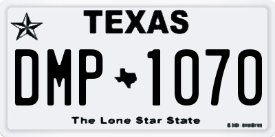 TX license plate DMP1070