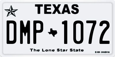 TX license plate DMP1072